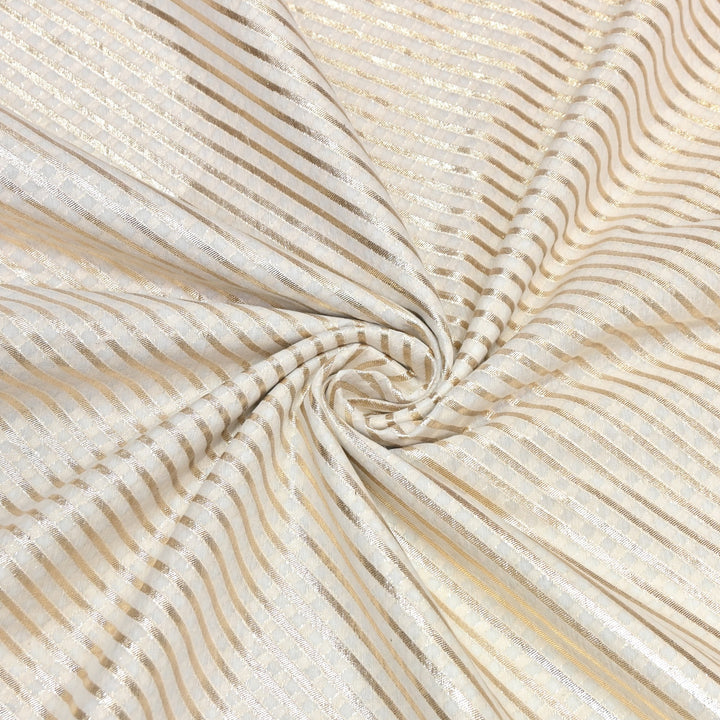 Banarasi Chanderi Zari Fabric 44" – Elegant Designer Weave-000485-14