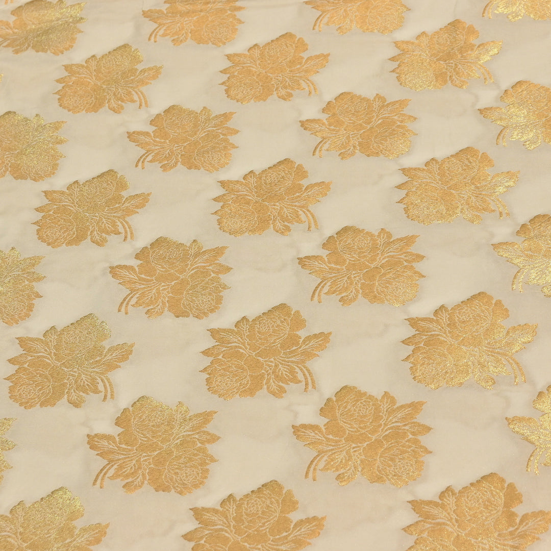 Premium Katan Dupion Silk Zari Brocade Fabric| Rich Traditional Floral & Paisley Designer Brocade | 000242 | N