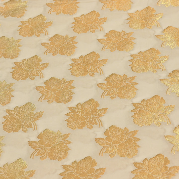 Premium Katan Dupion Silk Zari Brocade Fabric| Rich Traditional Floral & Paisley Designer Brocade | 000242 | N