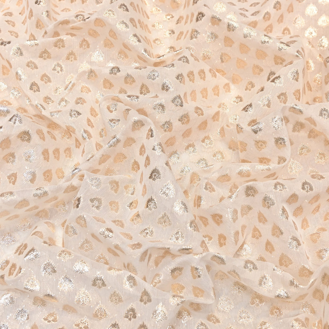 Banarasi Chanderi Zari Fabric 44" – Elegant Designer Weave-000485-15