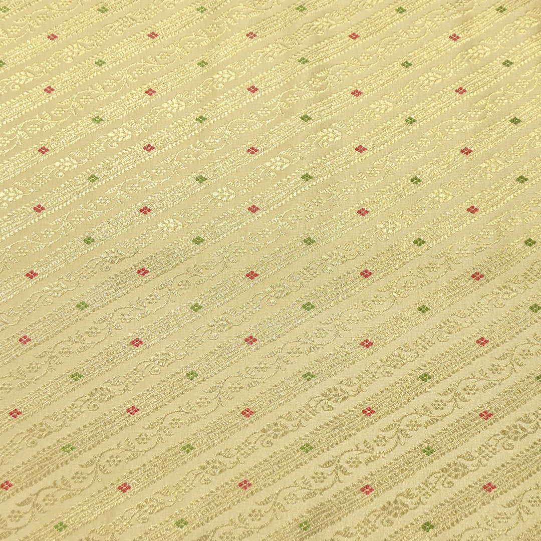 Premium Satin Mina Zari Brocade Fabric for Designer Ethnic Wear | 001809-1
