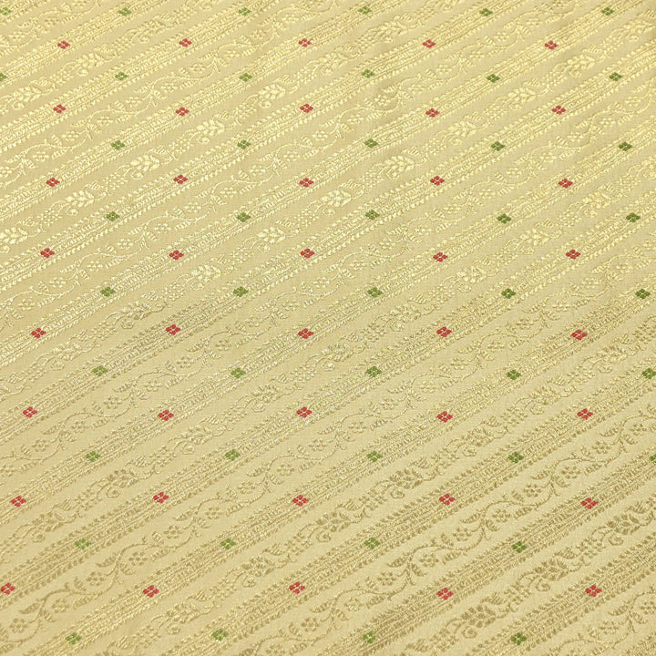 Premium Satin Mina Zari Brocade Fabric for Designer Ethnic Wear | 001809-1