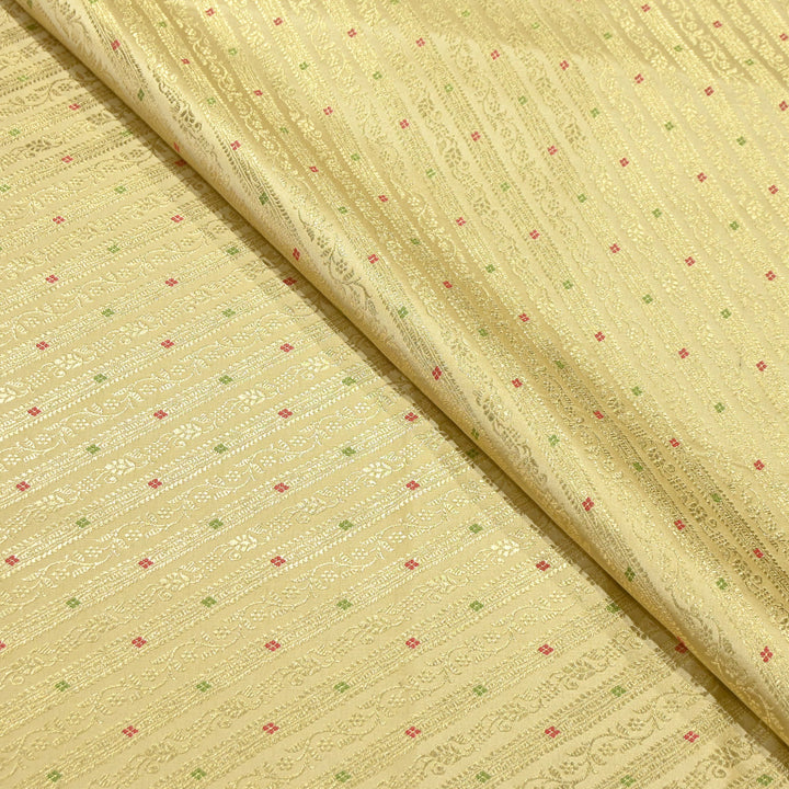 Premium Satin Mina Zari Brocade Fabric for Designer Ethnic Wear | 001809-1