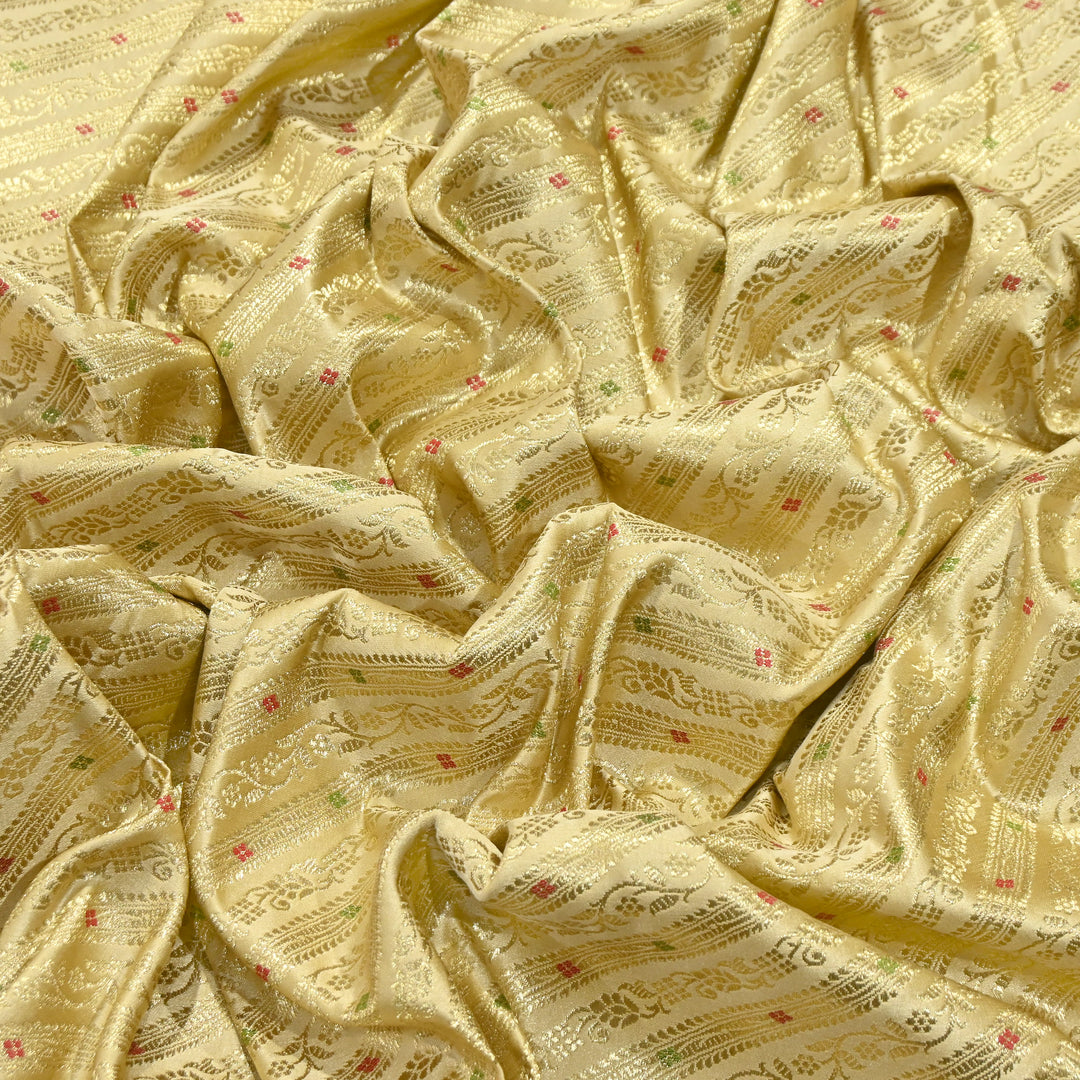 Premium Satin Mina Zari Brocade Fabric for Designer Ethnic Wear | 001809-1