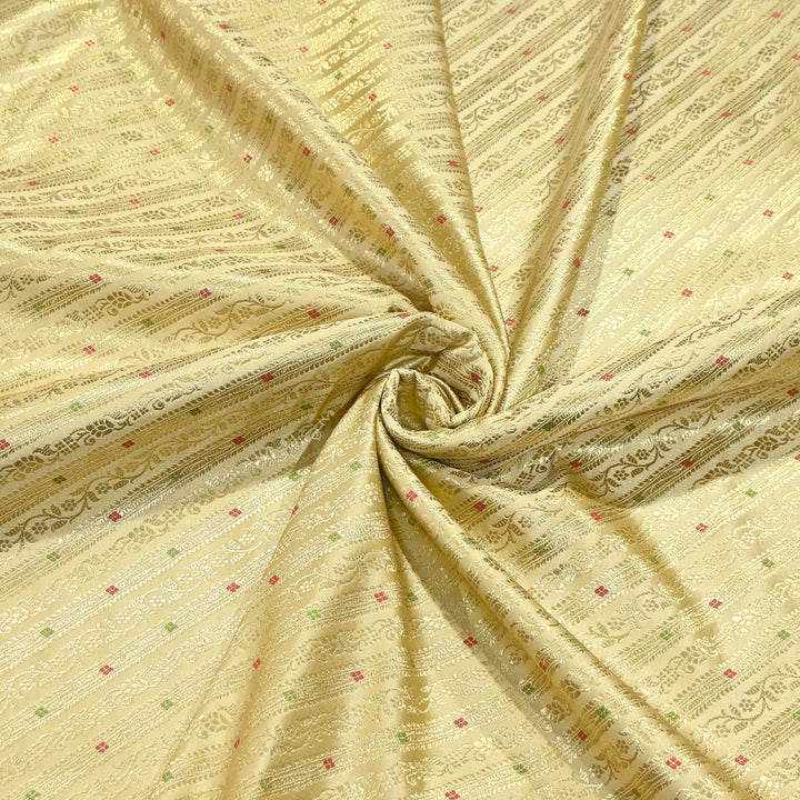 Premium Satin Mina Zari Brocade Fabric for Designer Ethnic Wear | 001809-1