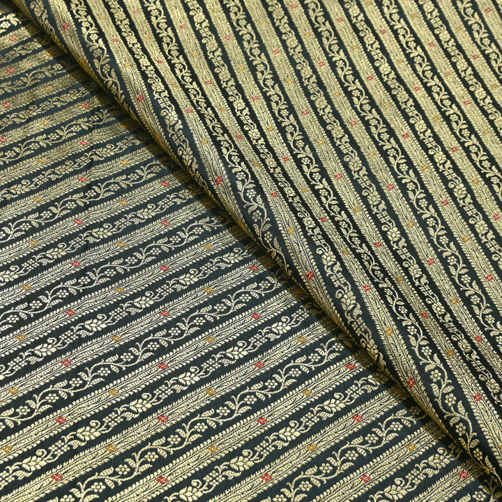 Premium Satin Mina Zari Brocade Fabric for Designer Ethnic Wear | 001809-2