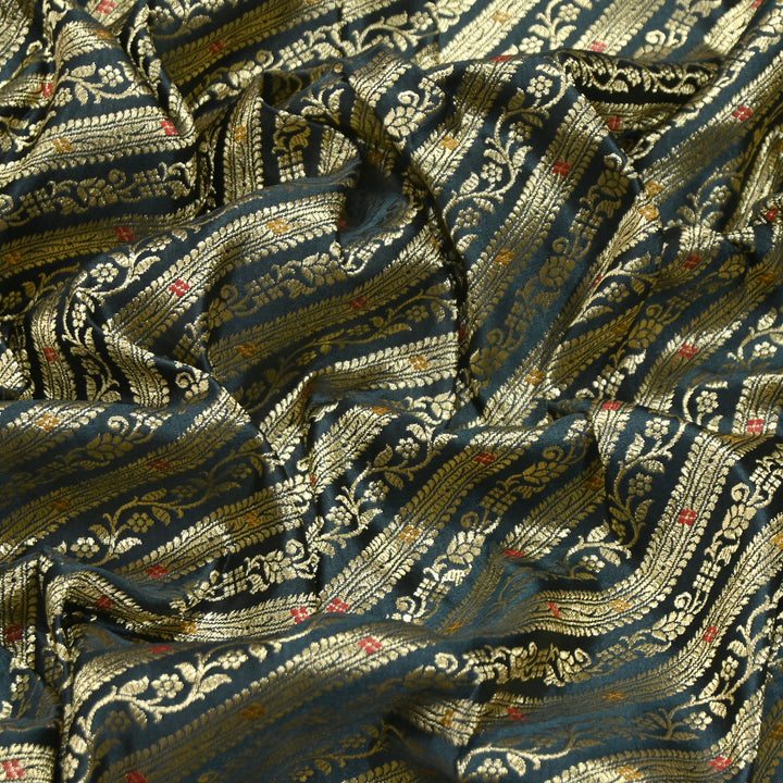 Premium Satin Mina Zari Brocade Fabric for Designer Ethnic Wear | 001809-2