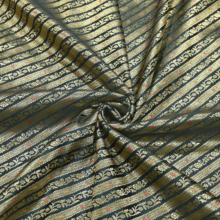 Premium Satin Mina Zari Brocade Fabric for Designer Ethnic Wear | 001809-2