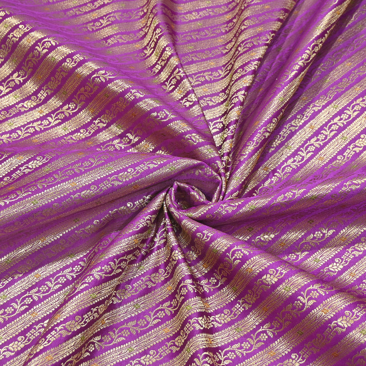 Premium Satin Mina Zari Brocade Fabric for Designer Ethnic Wear | 001809-3