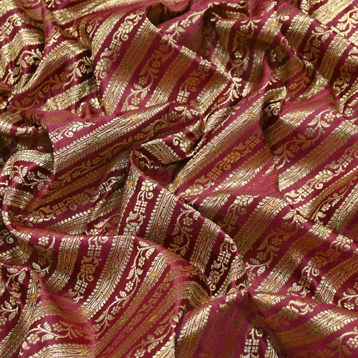 Premium Satin Mina Zari Brocade Fabric for Designer Ethnic Wear | 001809-4