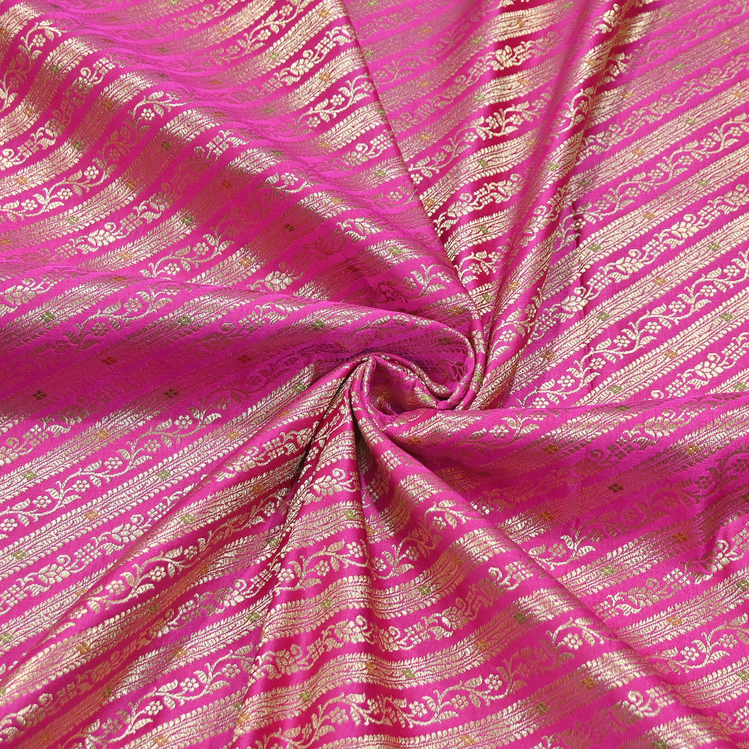 Premium Satin Mina Zari Brocade Fabric for Designer Ethnic Wear | 001809-5
