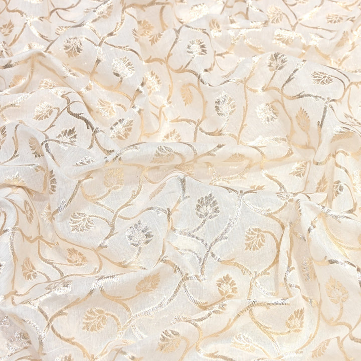 Banarasi Chanderi Zari Fabric 44" – Elegant Designer Weave-000485-18