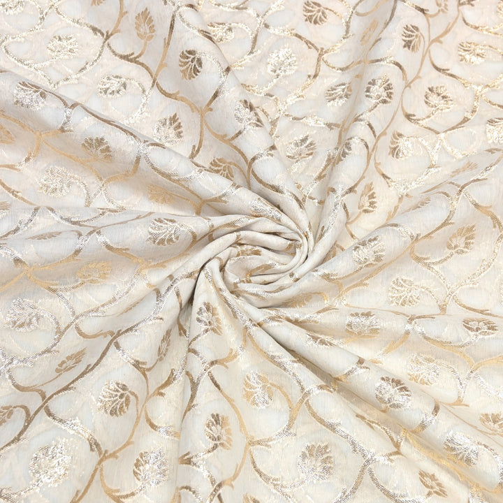 Banarasi Chanderi Zari Fabric 44" – Elegant Designer Weave-000485-18