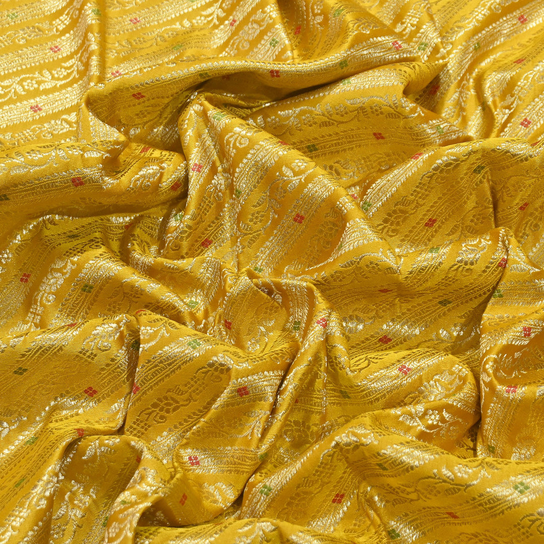 Premium Satin Mina Zari Brocade Fabric for Designer Ethnic Wear | 001809-8