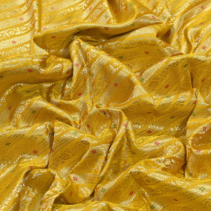 Premium Satin Mina Zari Brocade Fabric for Designer Ethnic Wear | 001809-8