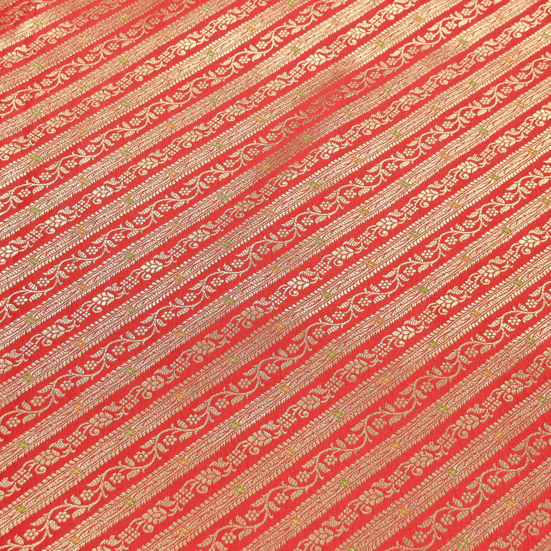 Premium Satin Mina Zari Brocade Fabric for Designer Ethnic Wear | 001809-9
