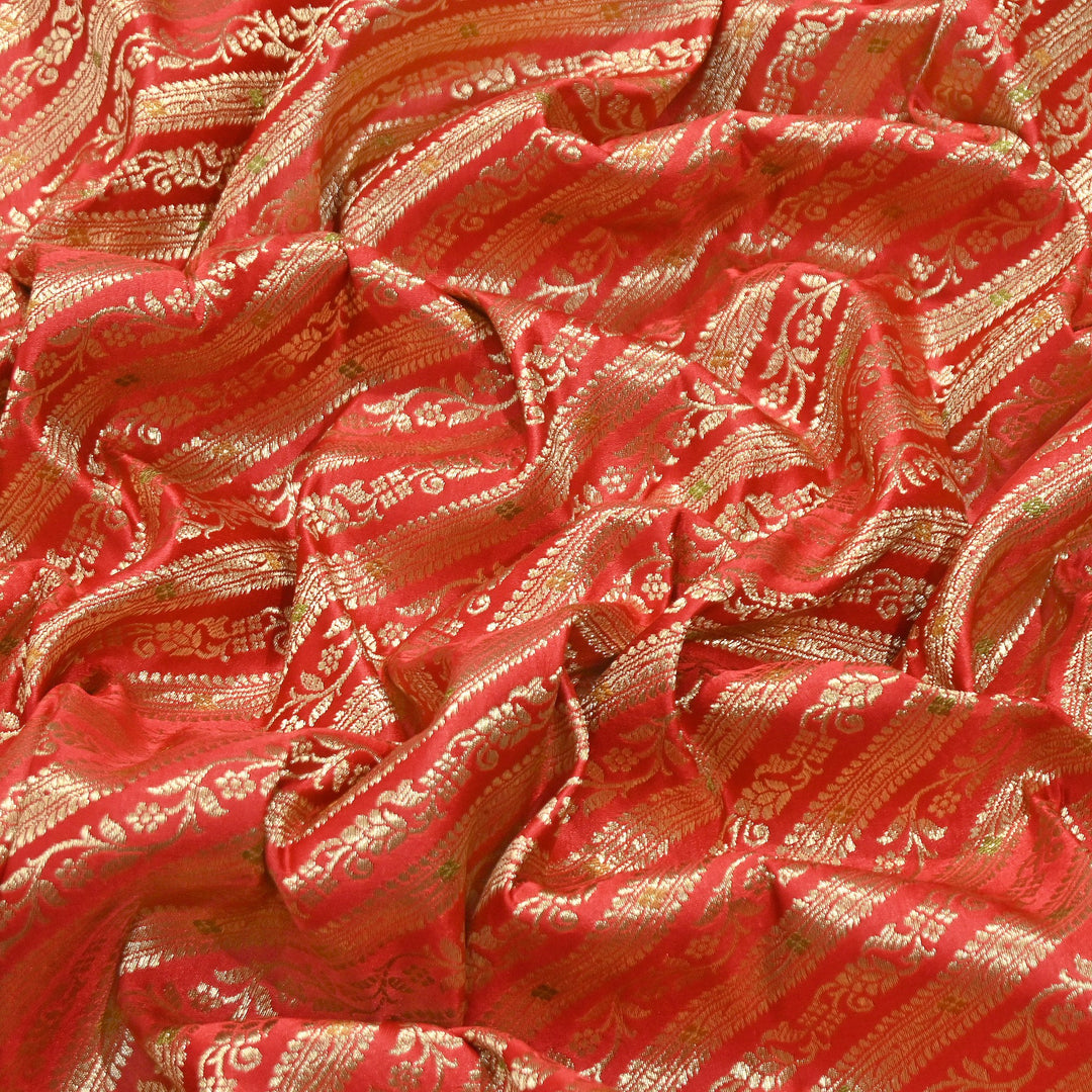 Premium Satin Mina Zari Brocade Fabric for Designer Ethnic Wear | 001809-9
