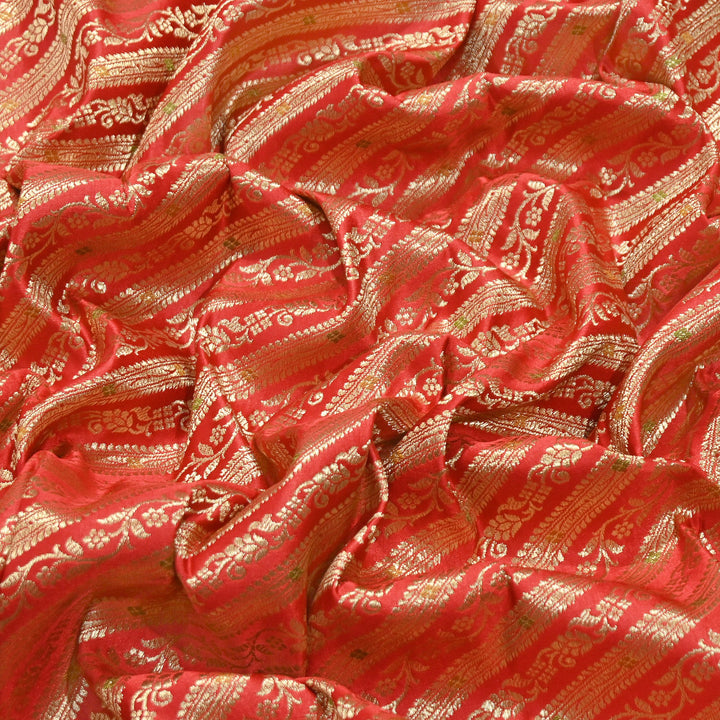 Premium Satin Mina Zari Brocade Fabric for Designer Ethnic Wear | 001809-9