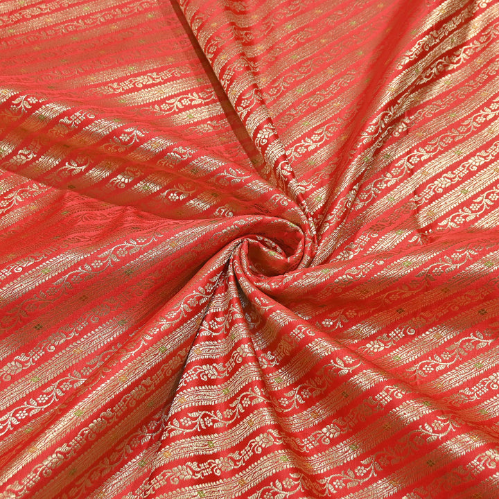 Premium Satin Mina Zari Brocade Fabric for Designer Ethnic Wear | 001809-9