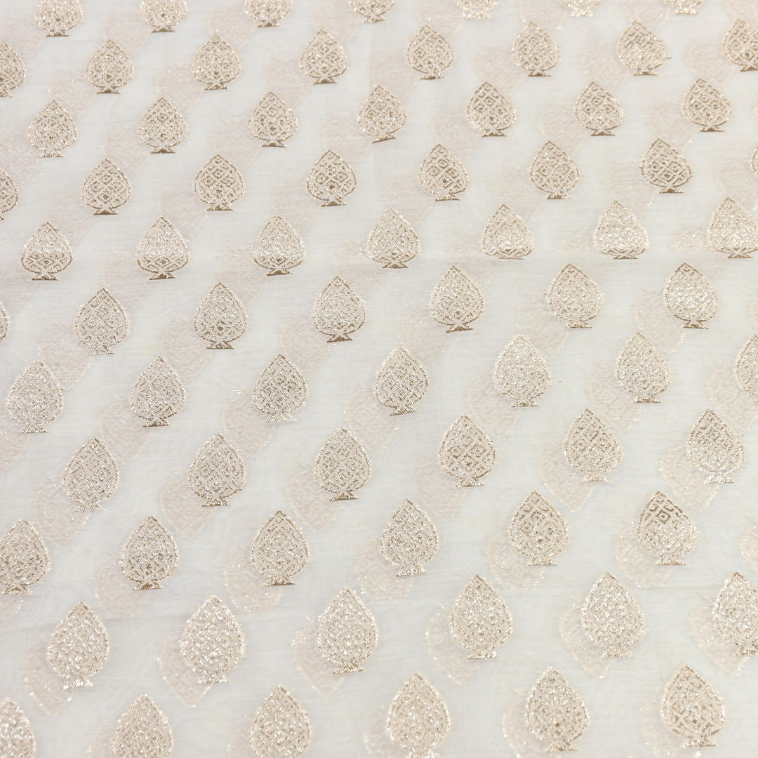 Banarasi Chanderi Zari Fabric 44" – Elegant Designer Weave-000485-25