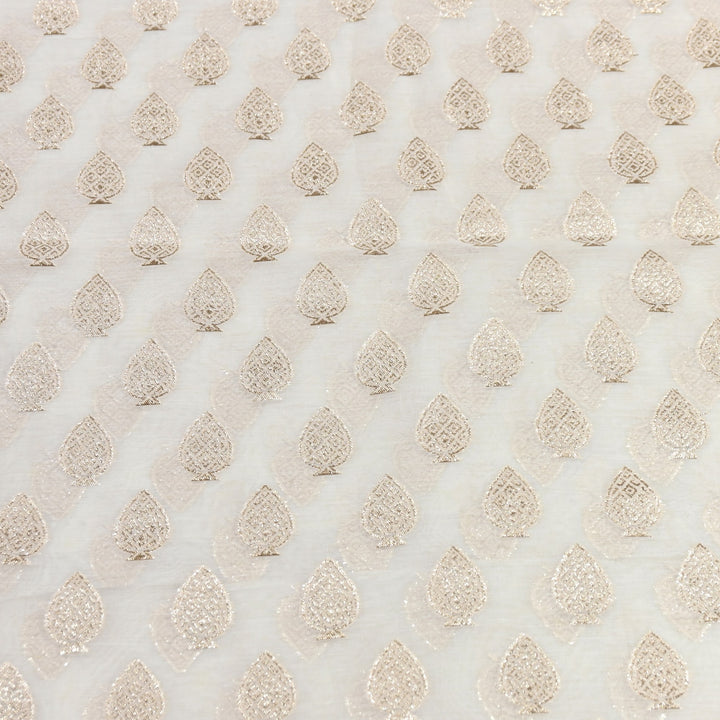 Banarasi Chanderi Zari Fabric 44" – Elegant Designer Weave-000485-25