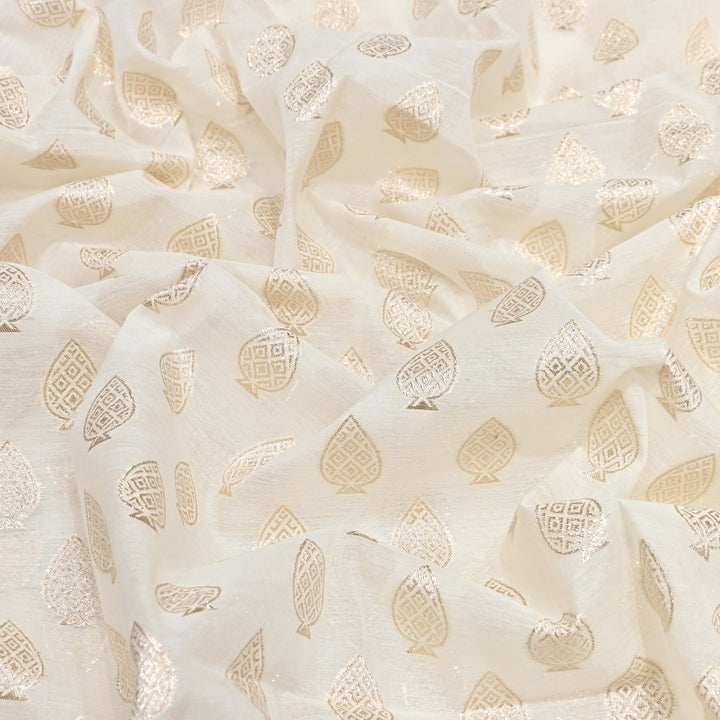 Banarasi Chanderi Zari Fabric 44" – Elegant Designer Weave-000485-25