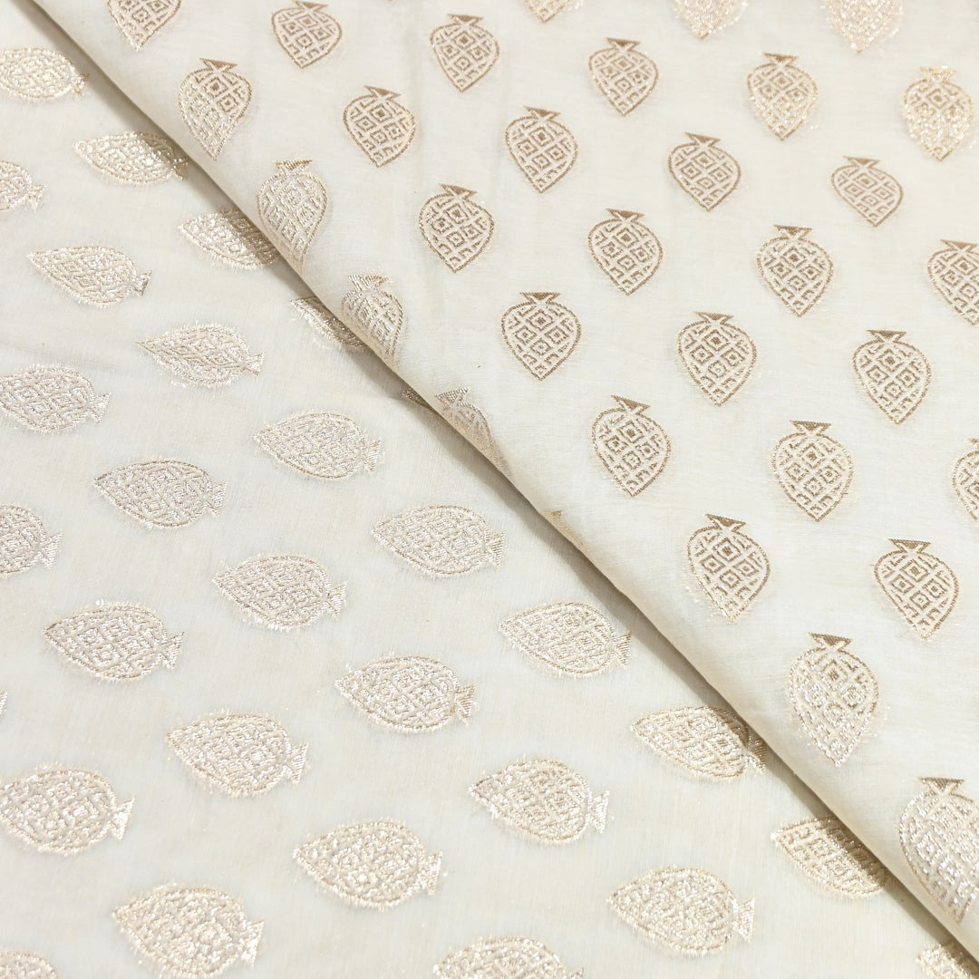 Banarasi Chanderi Zari Fabric 44" – Elegant Designer Weave-000485-25