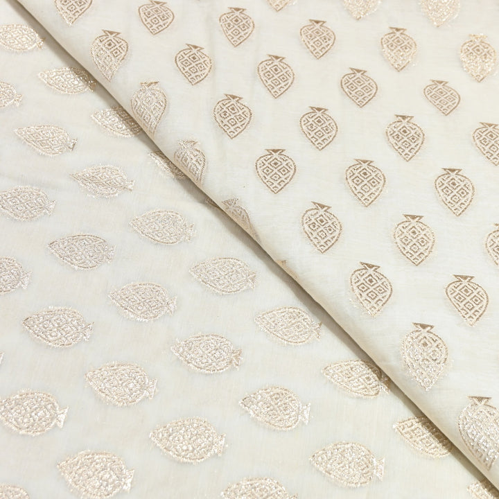 Banarasi Chanderi Zari Fabric 44" – Elegant Designer Weave-000485-25