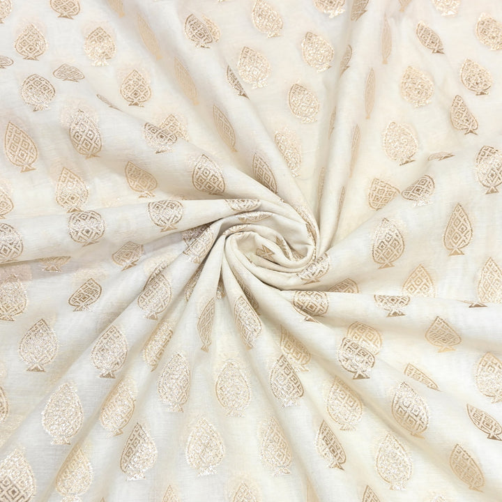 Banarasi Chanderi Zari Fabric 44" – Elegant Designer Weave-000485-25