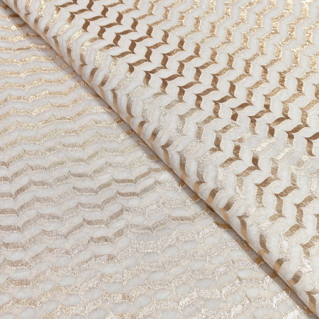Banarasi Chanderi Zari Fabric 44" – Elegant Designer Weave-000485-23