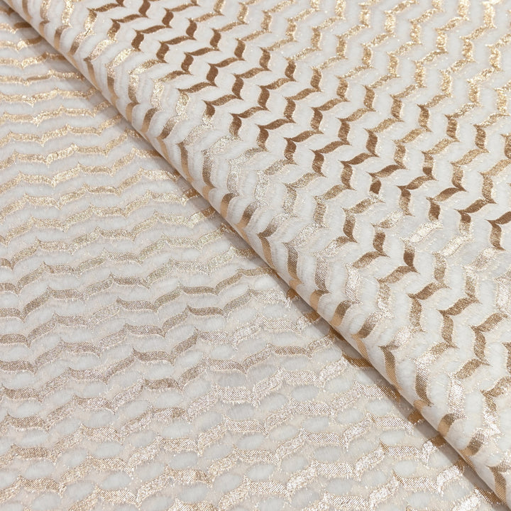 Banarasi Chanderi Zari Fabric 44" – Elegant Designer Weave-000485-23
