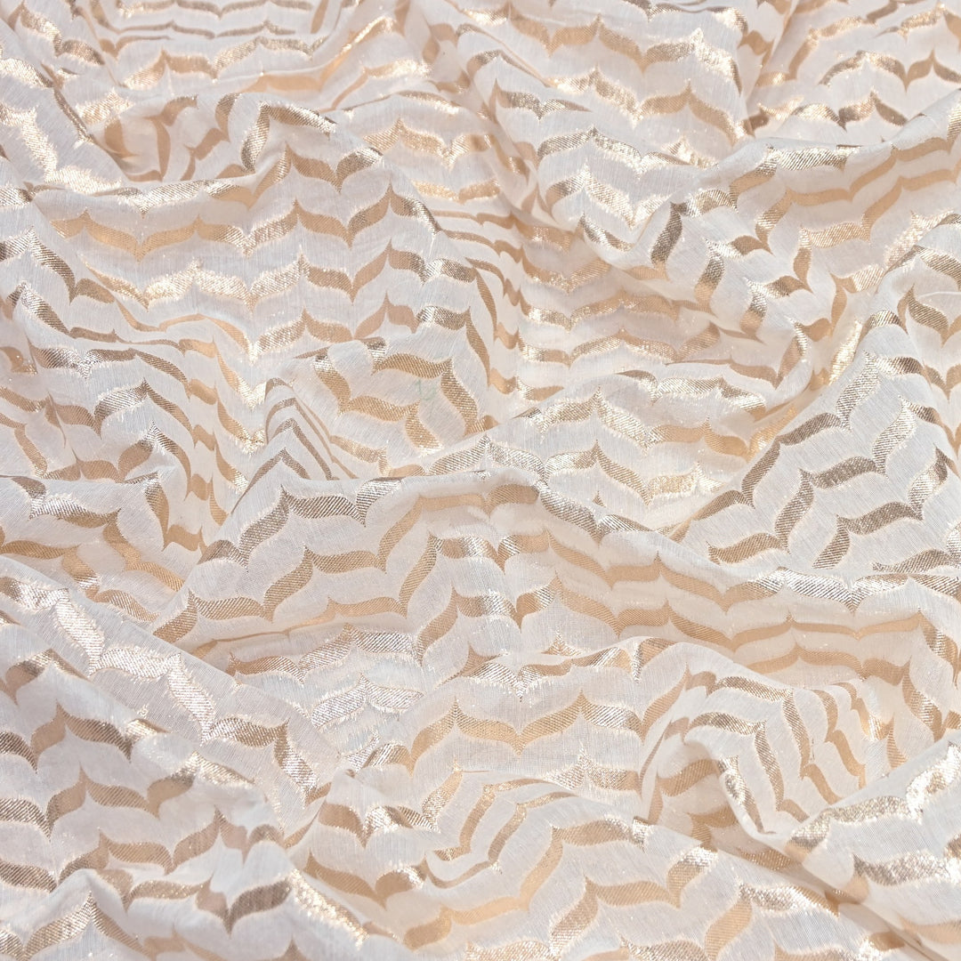 Banarasi Chanderi Zari Fabric 44" – Elegant Designer Weave-000485-23