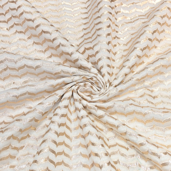Banarasi Chanderi Zari Fabric 44" – Elegant Designer Weave-000485-23