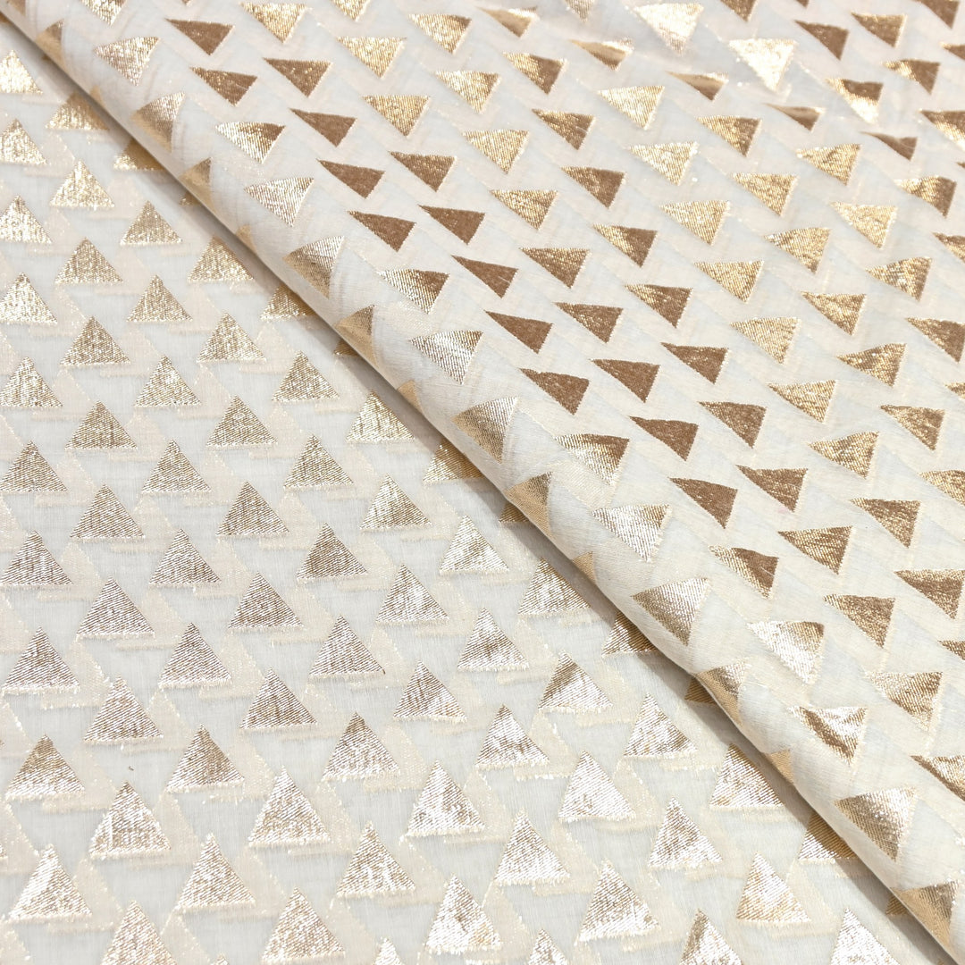 Banarasi Chanderi Zari Fabric 44" – Elegant Designer Weave-000485-24