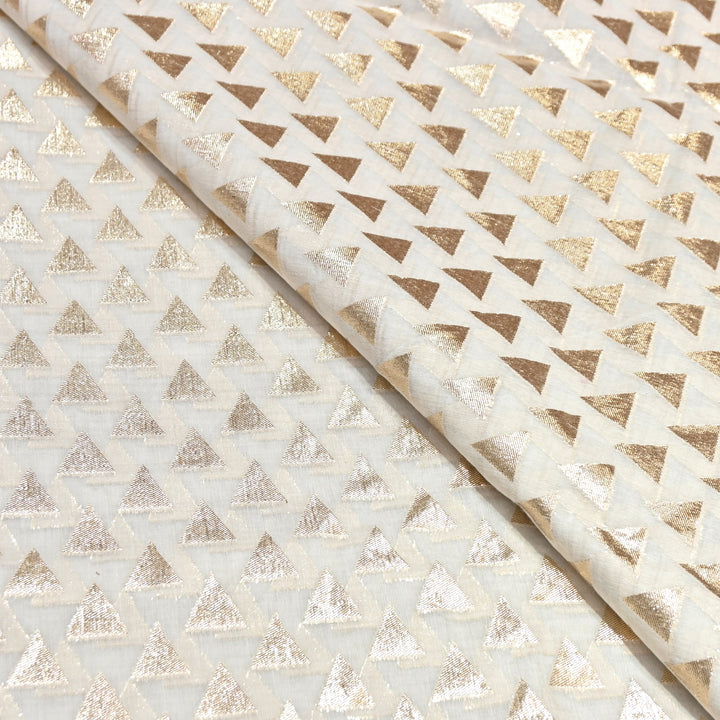 Banarasi Chanderi Zari Fabric 44" – Elegant Designer Weave-000485-24