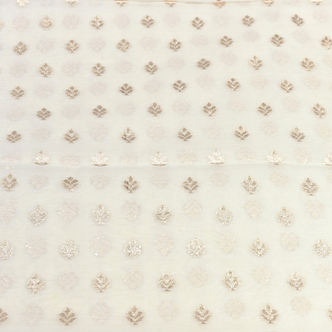 Banarasi Chanderi Buti Fabric 44" – Soft Lightweight Designer Weaving Fabric ✨-000485-26