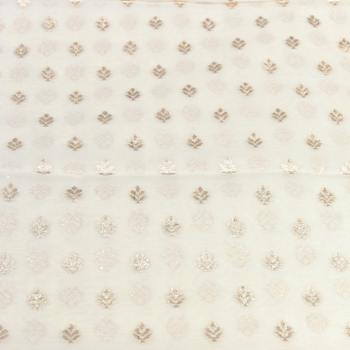 Banarasi Chanderi Buti Fabric 44" – Soft Lightweight Designer Weaving Fabric ✨-000485-26