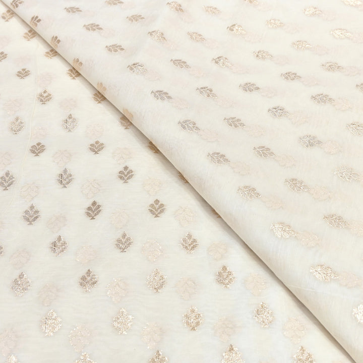 Banarasi Chanderi Buti Fabric 44" – Soft Lightweight Designer Weaving Fabric ✨-000485-26
