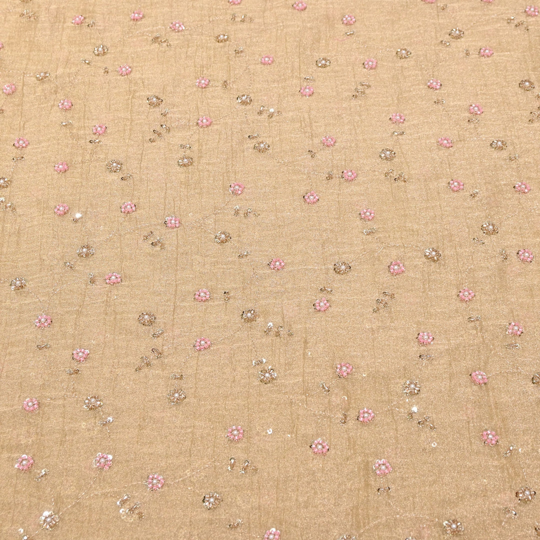 Dyed Shimmer Tissue Moti Sequins Embroidery Fabric - S50735-1