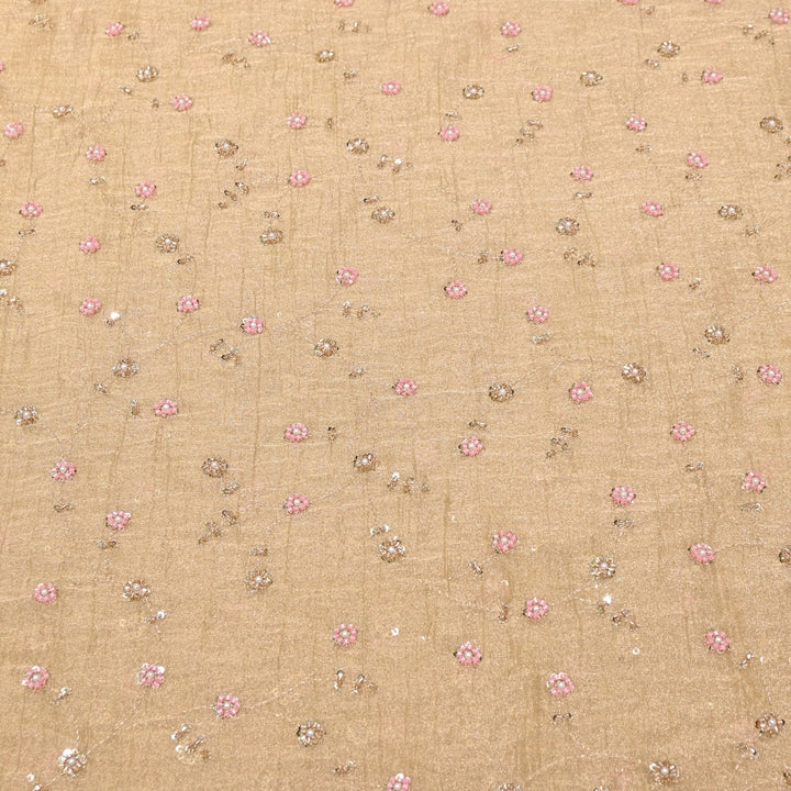 Dyed Shimmer Tissue Moti Sequins Embroidery Fabric - S50735-1