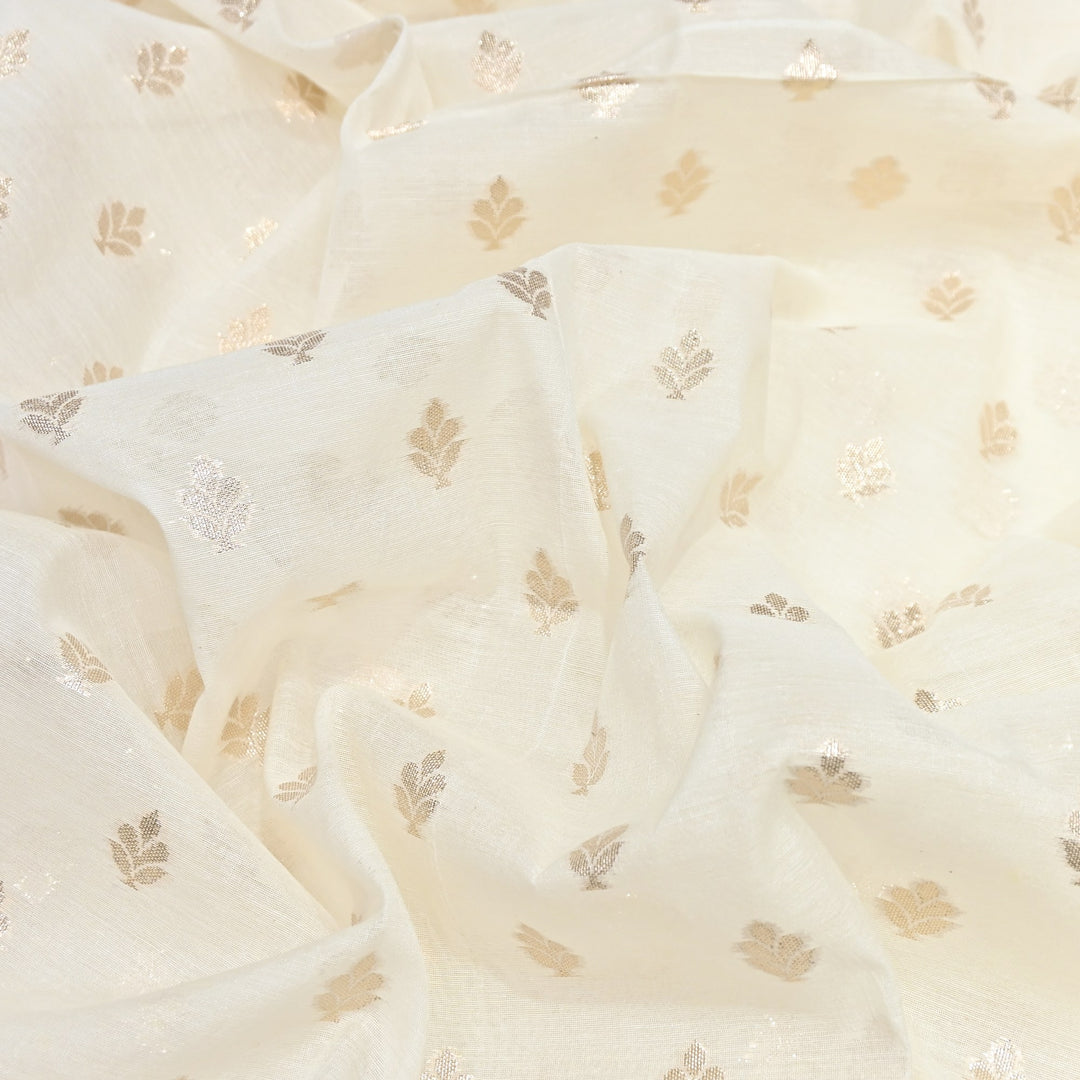 Banarasi Chanderi Buti Fabric 44" – Soft Lightweight Designer Weaving Fabric ✨-000485-26
