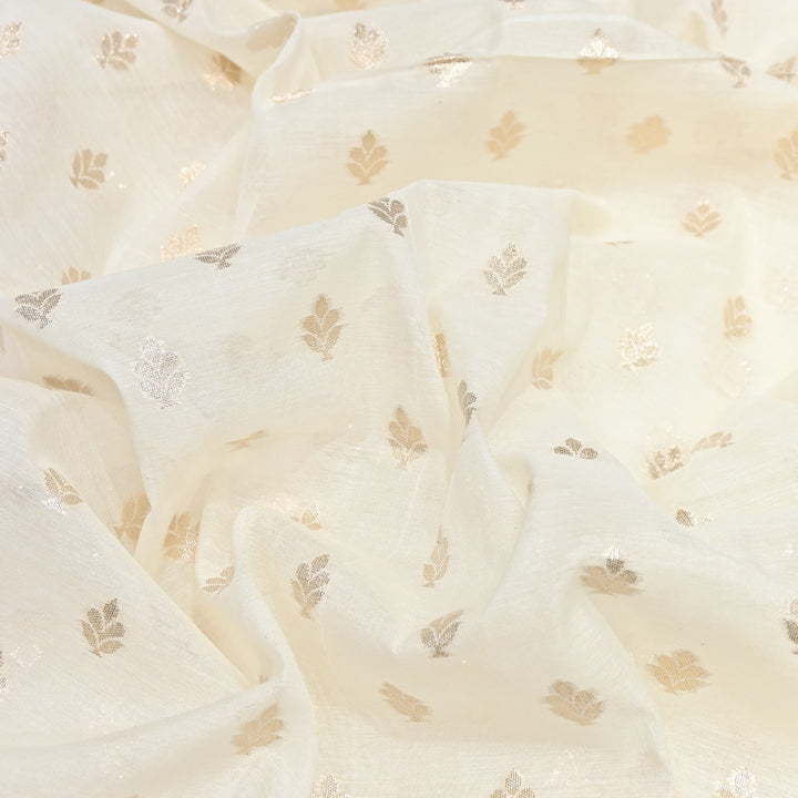 Banarasi Chanderi Buti Fabric 44" – Soft Lightweight Designer Weaving Fabric ✨-000485-26
