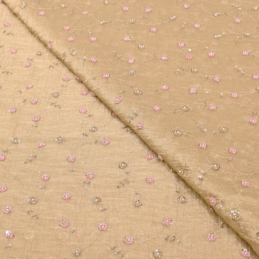 Dyed Shimmer Tissue Moti Sequins Embroidery Fabric - S50735-1