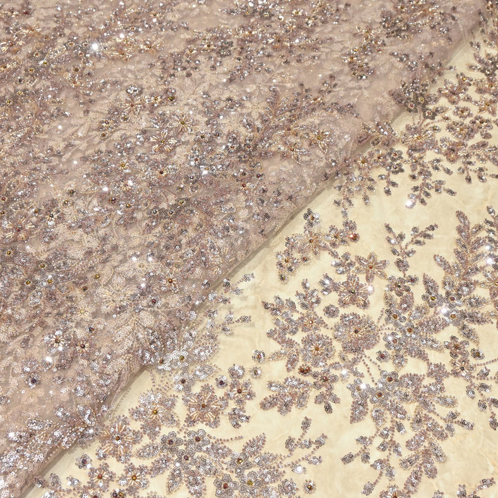 Premium Imported Net Embroidery Fabric with Heavy Sequin & Beads| 06369508-1