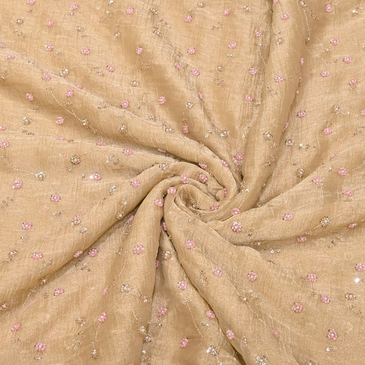 Dyed Shimmer Tissue Moti Sequins Embroidery Fabric - S50735-1