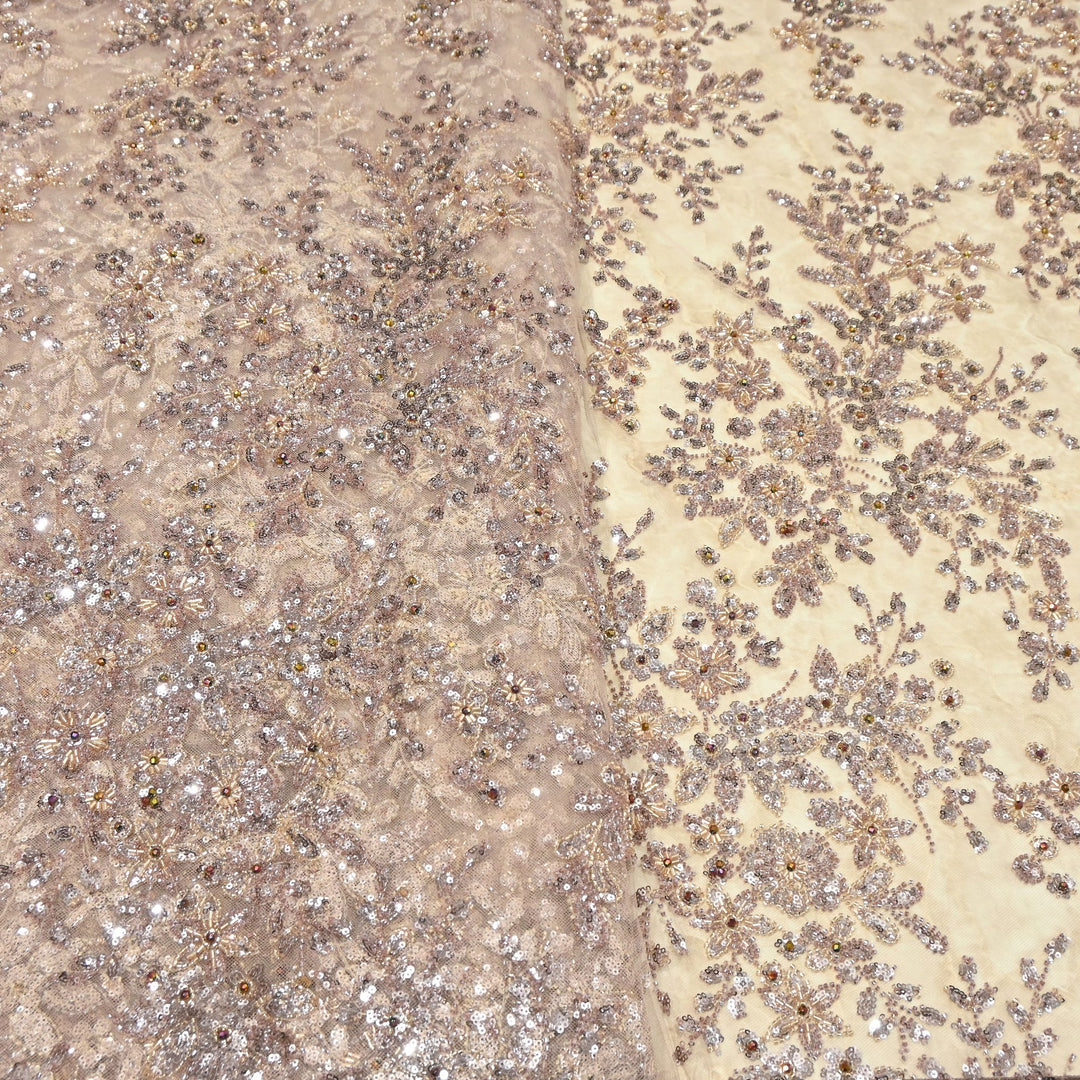 Premium Imported Net Embroidery Fabric with Heavy Sequin & Beads| 06369508-1