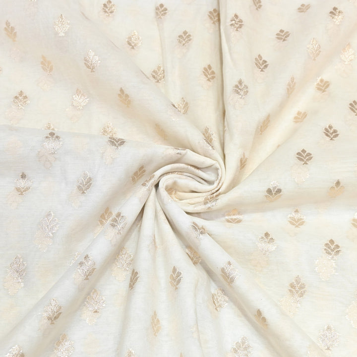 Banarasi Chanderi Buti Fabric 44" – Soft Lightweight Designer Weaving Fabric ✨-000485-26