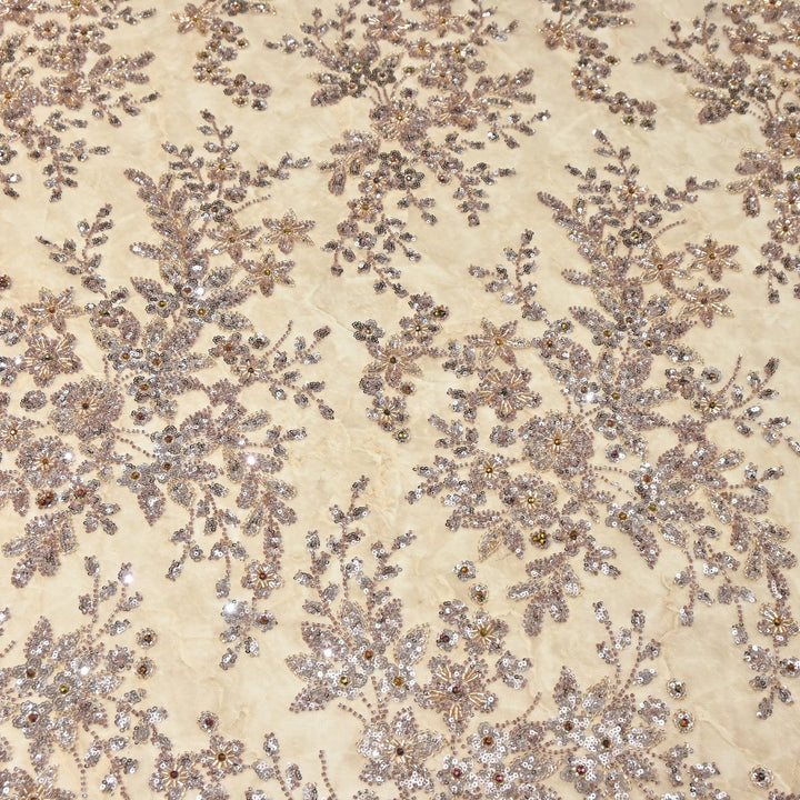 Premium Imported Net Embroidery Fabric with Heavy Sequin & Beads| 06369508-1