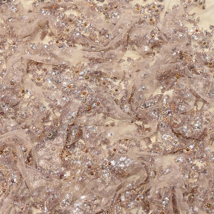Premium Imported Net Embroidery Fabric with Heavy Sequin & Beads| 06369508-1