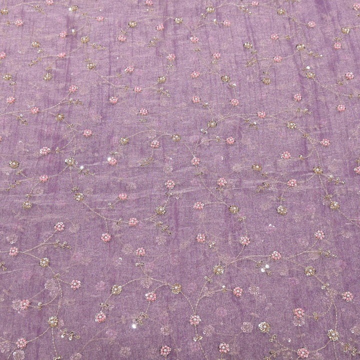 Dyed Shimmer Tissue Moti Sequins Embroidery Fabric - S50735-3